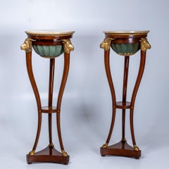 Pair of Tall Italian Torchères, Likely Naples, Early 19th Century