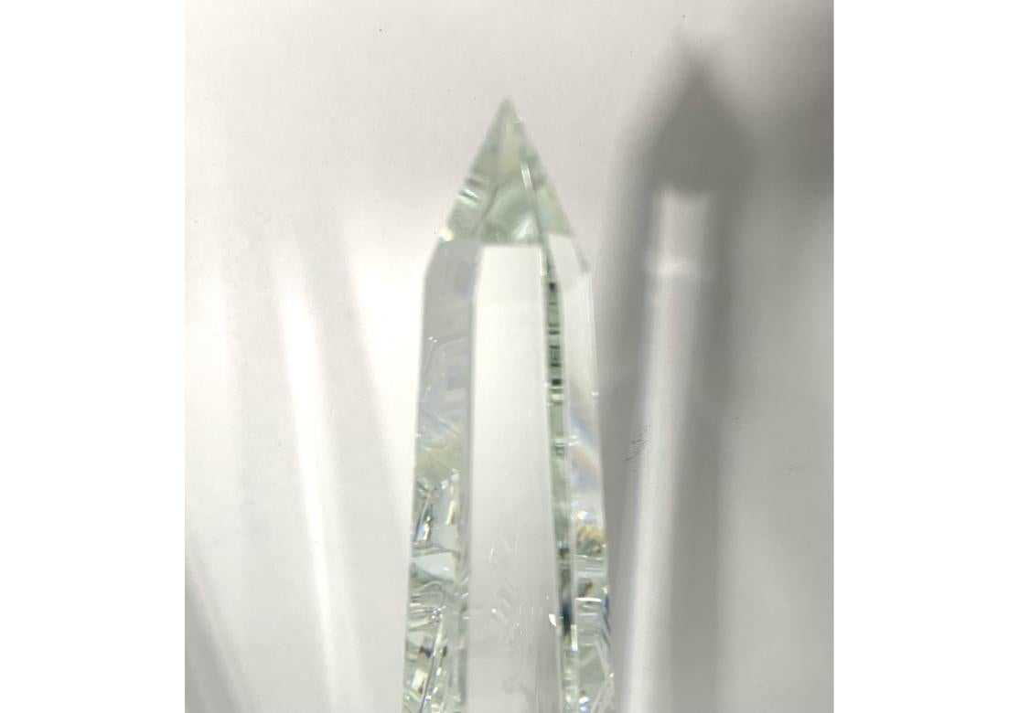 Pair Of Tall Lead Crystal Obelisks Attributed To John Richards en vente 4