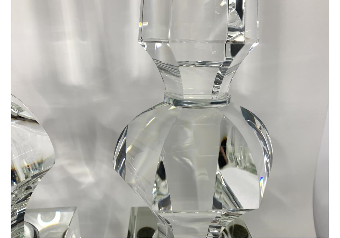 Pair Of Tall Lead Crystal Obelisks Attributed To John Richards en vente 1