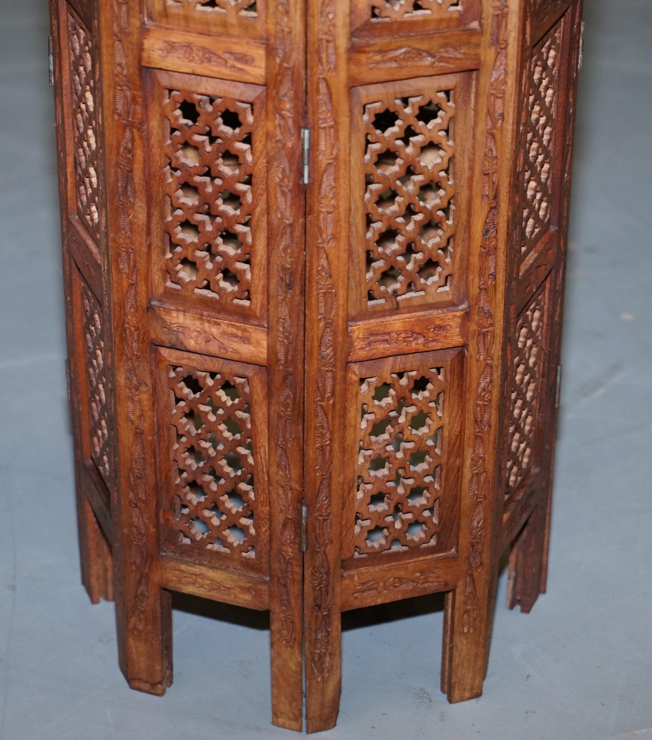 Pair of Tall Liberty's circa 1900 Syrian Hand Carved Hardwood Side End Tables 6