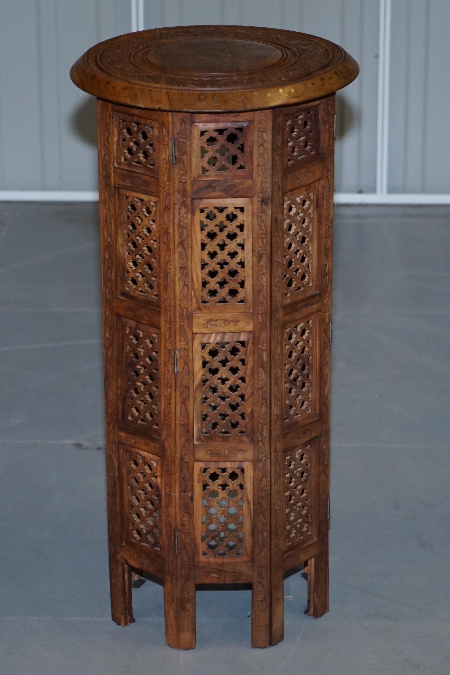 Pair of Tall Liberty's circa 1900 Syrian Hand Carved Hardwood Side End Tables 7