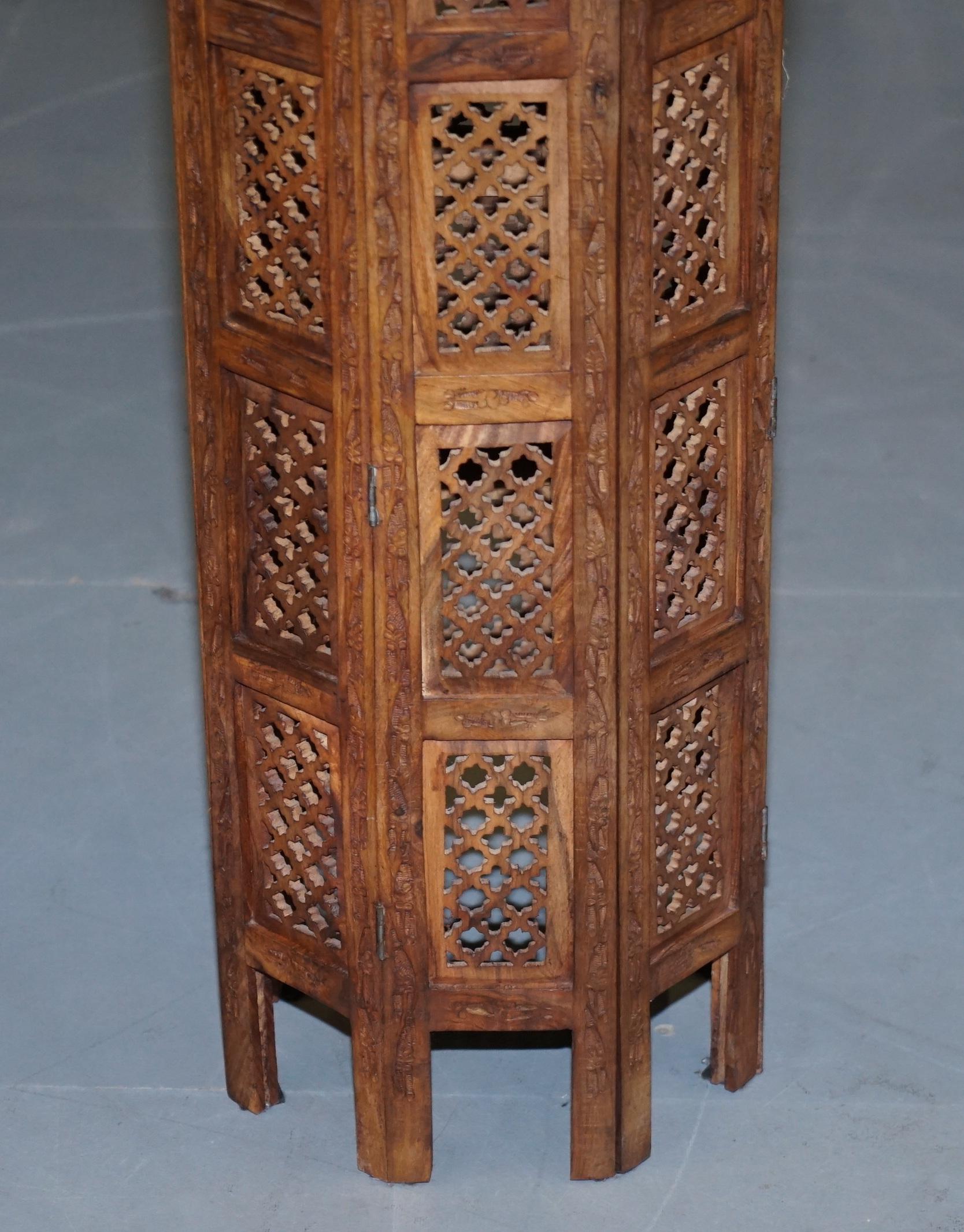 Pair of Tall Liberty's circa 1900 Syrian Hand Carved Hardwood Side End Tables 9