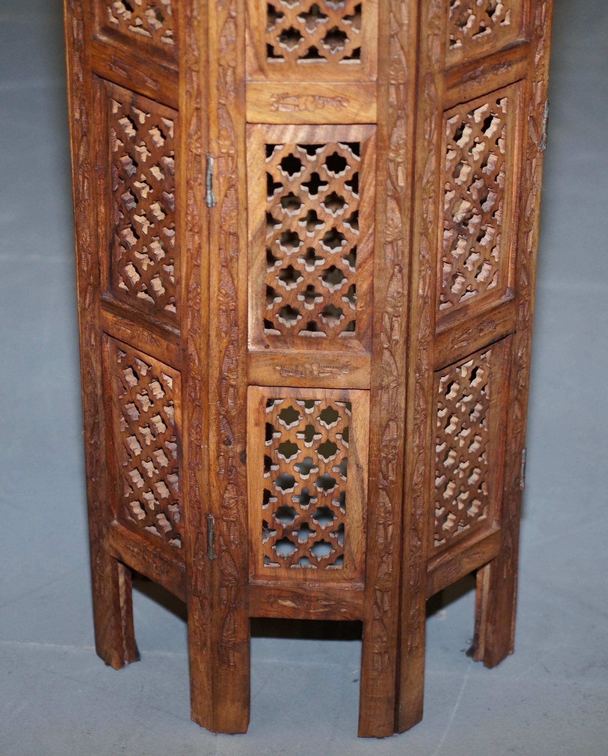 Pair of Tall Liberty's circa 1900 Syrian Hand Carved Hardwood Side End Tables 13
