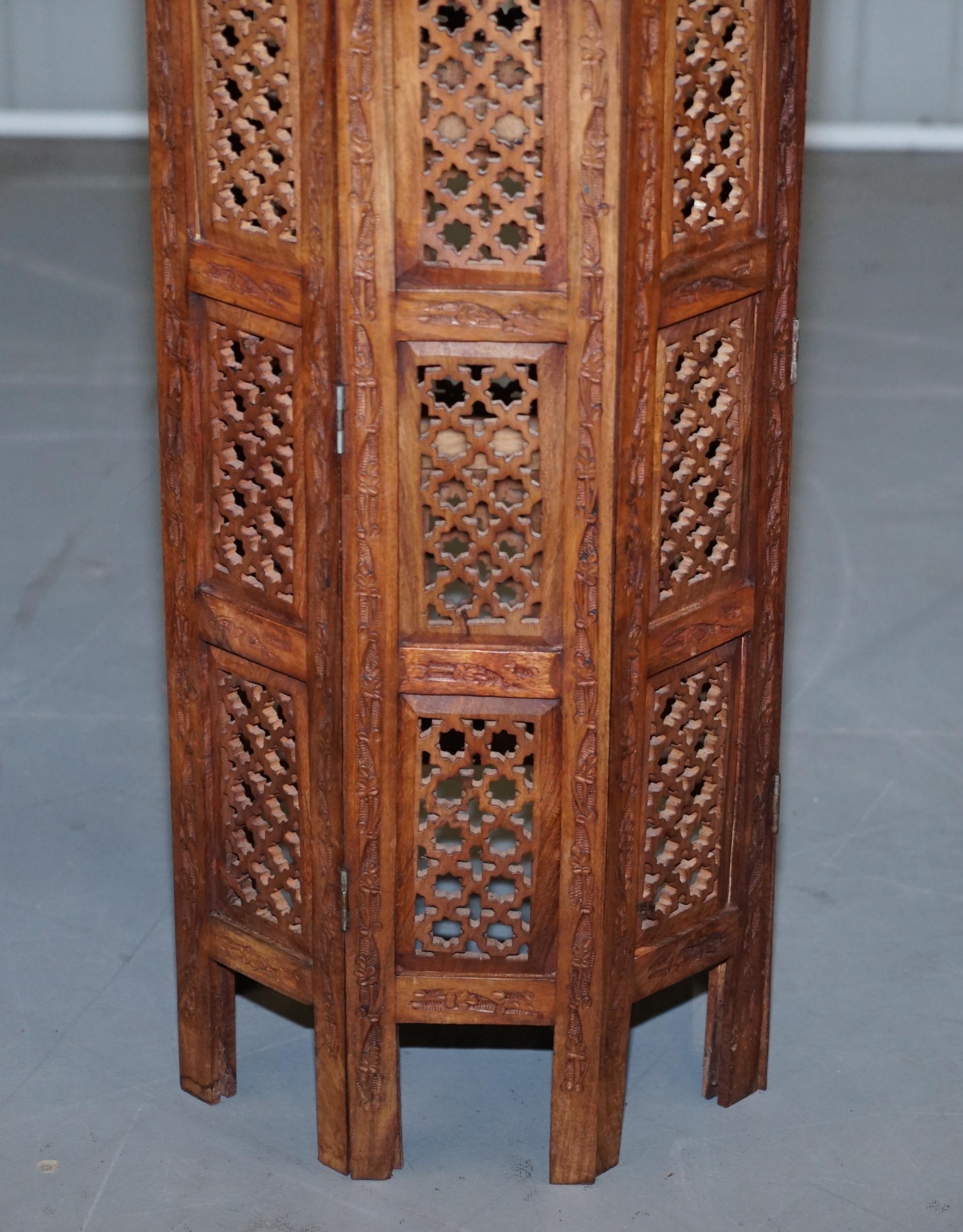 Pair of Tall Liberty's circa 1900 Syrian Hand Carved Hardwood Side End Tables 4