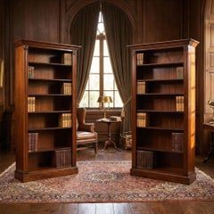 Pair Of Tall Mahogany Open Bookcases