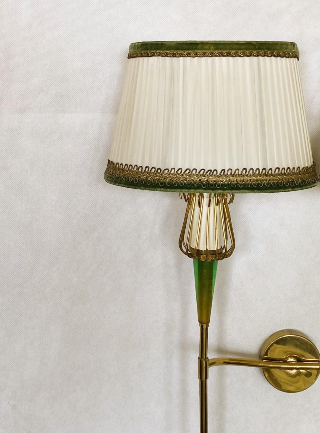 Pair of Maison Lunel Brass Two-Light Wall Sconces, France, 1950s For Sale 2