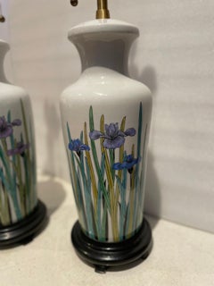 Coppia di lampade da tavolo alte The Marbro Lamp Company in porcellana