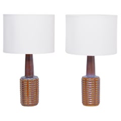 Pair of Tall Midcentury Ceramic Lamps Model 1023 by Einar Johansen for Soholm