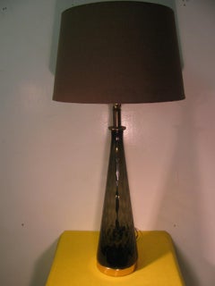 Pair of Tall Mid-Century Modern Bottle Shaped Blenko Glass Table Lamps