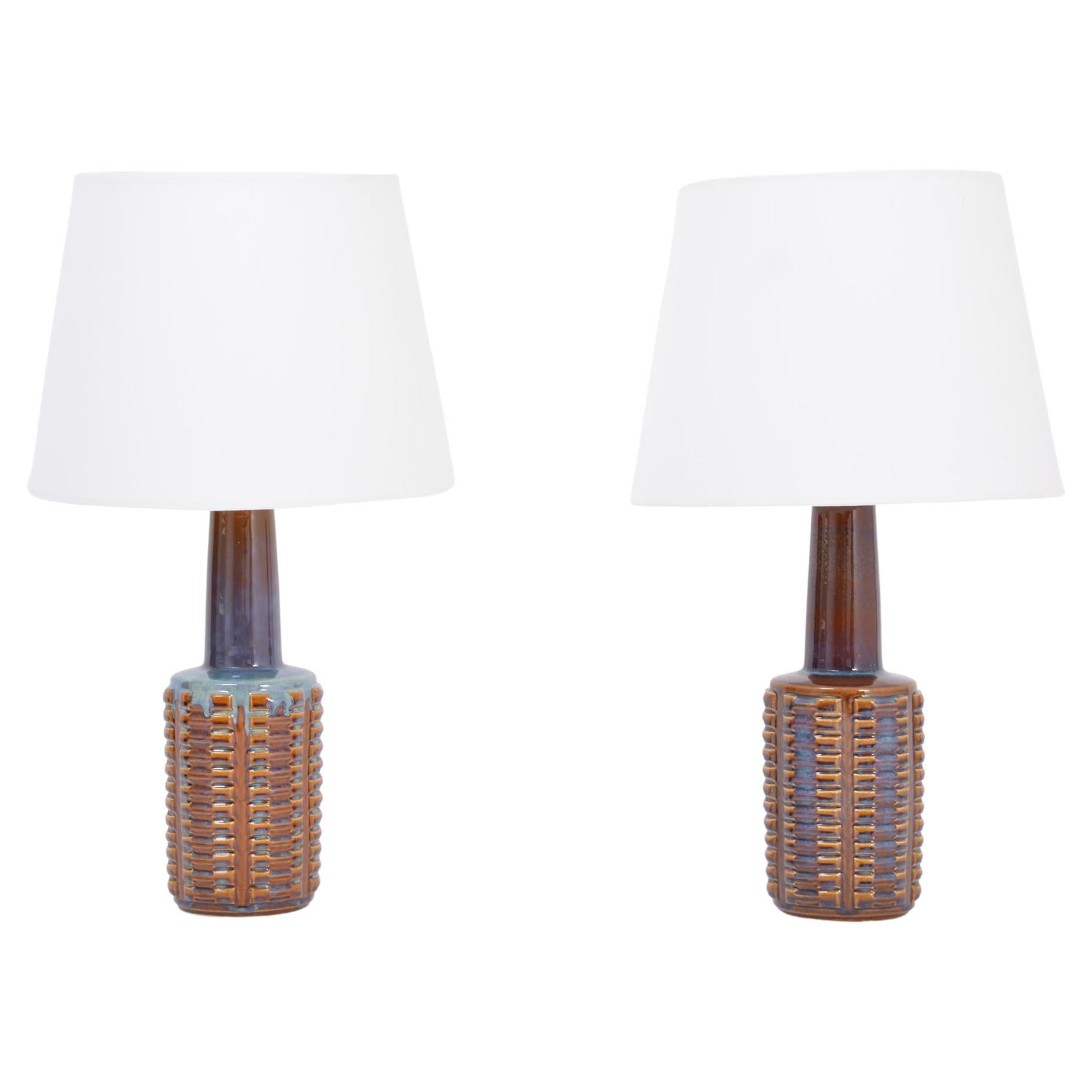 Pair of Tall Mid-Century Modern Ceramic Table Lamps by Einar Johansen for Soholm