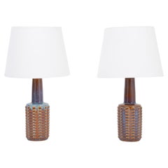 Pair of Tall Mid-Century Modern Ceramic Table Lamps by Einar Johansen for Soholm