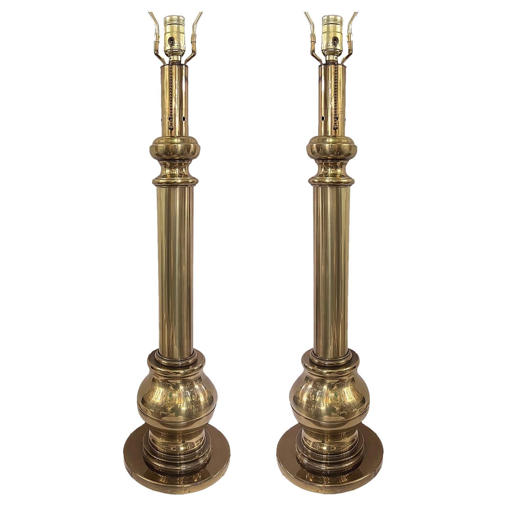 Pair of Tall Moderne Table Lamps For Sale