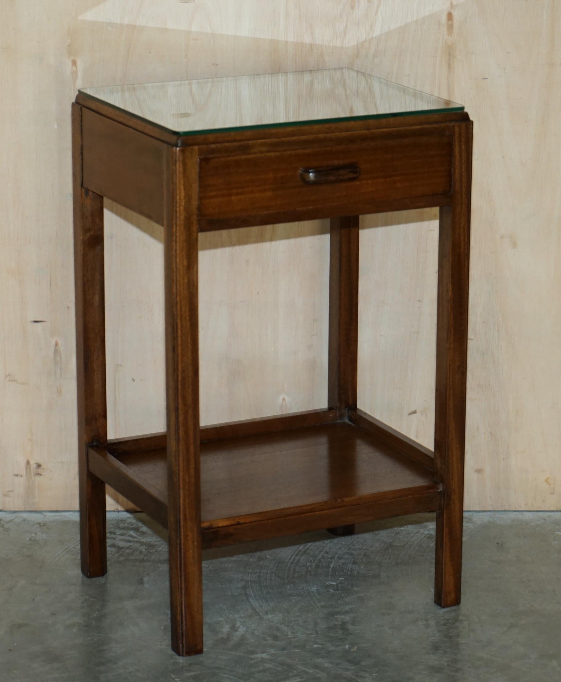Hand-Crafted Pair of Tall Moss Partners 1952 Mid-Century Modern English Oak Side End Tables