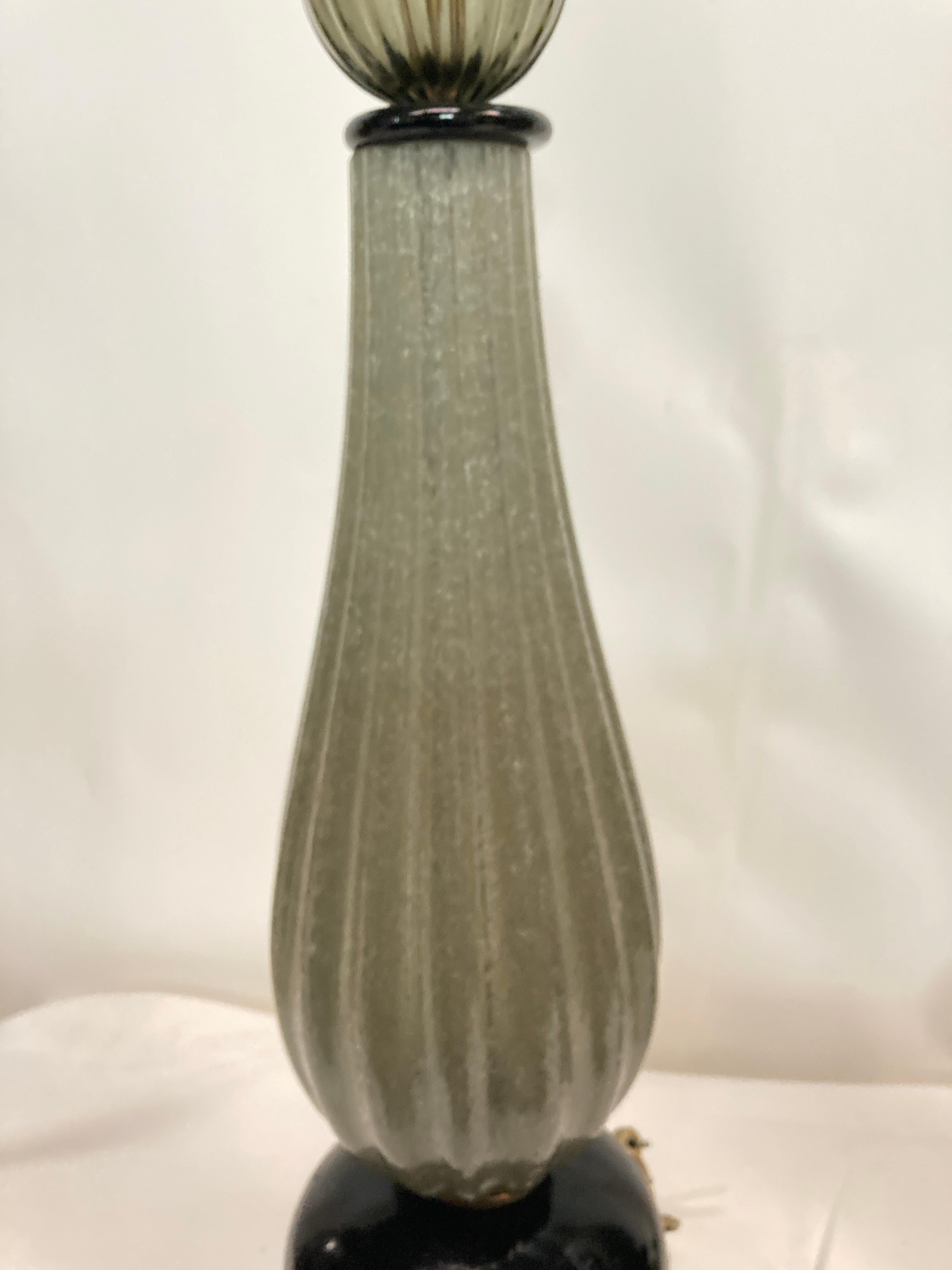 Fin du 20e siècle Paire de grandes lampes en verre de Murano en vente