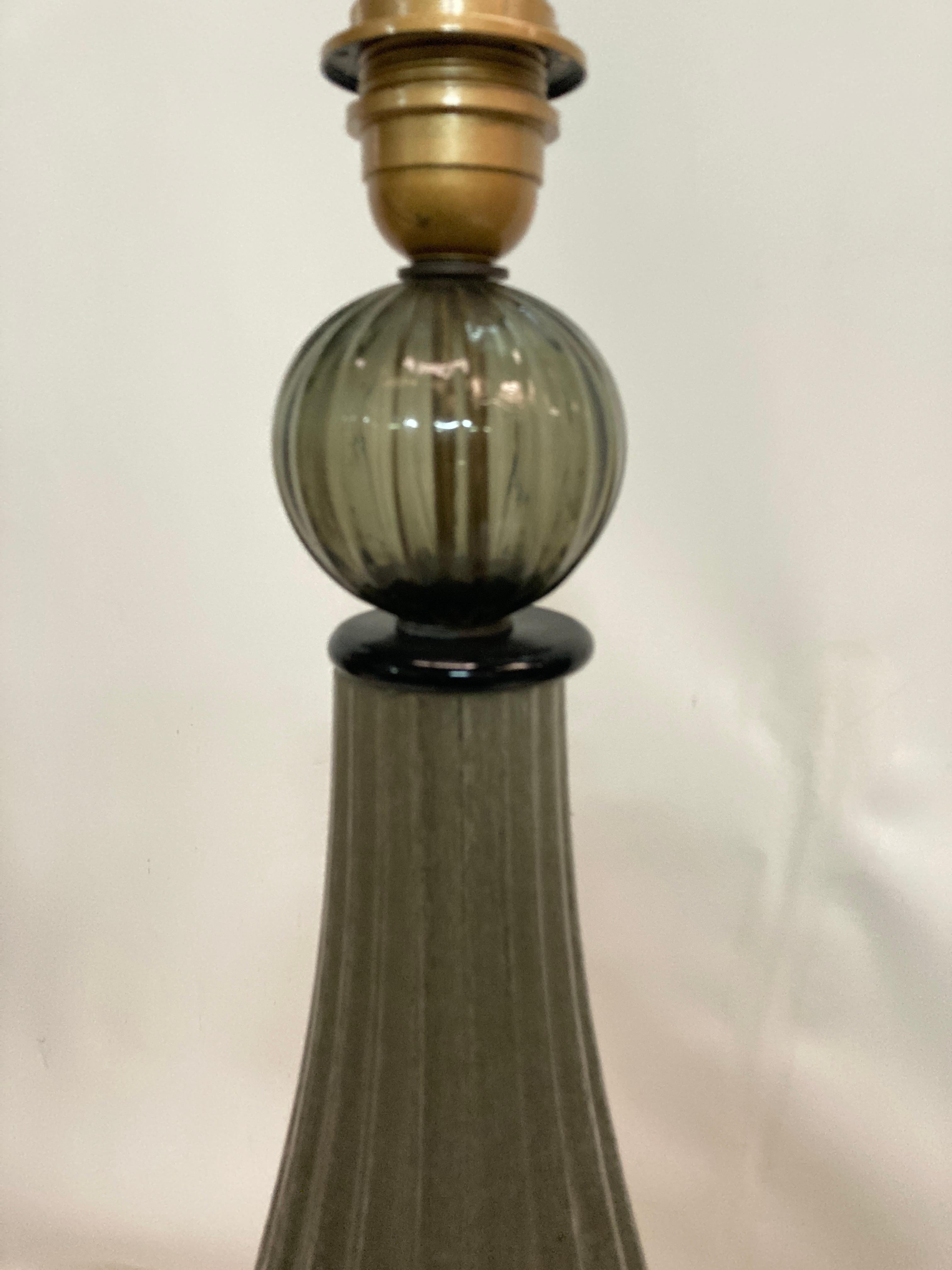 Verre de Murano Paire de grandes lampes en verre de Murano en vente