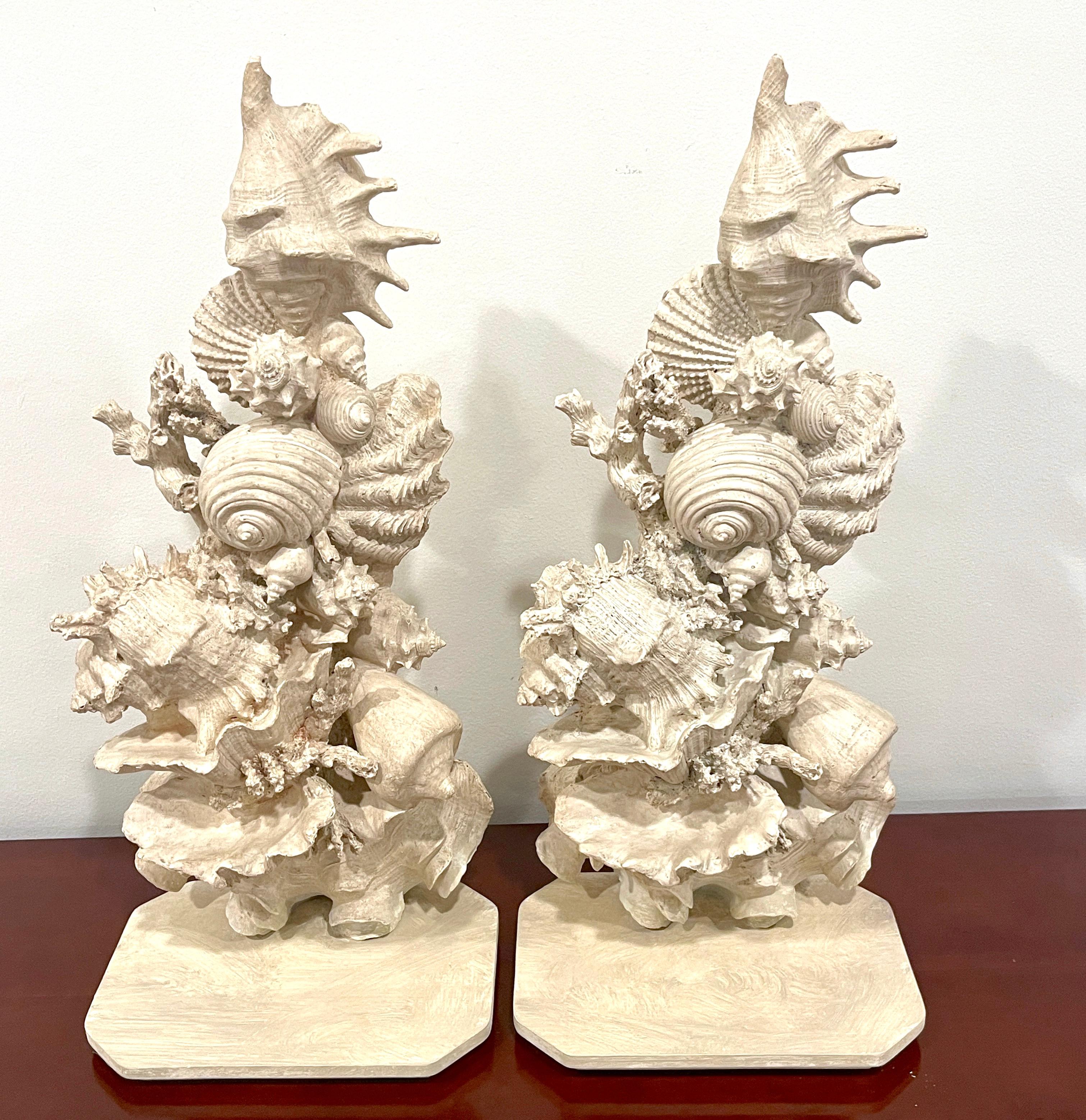 Pair of Tall 'Narragansett' Shell & Coral Motif Wall Brackets  For Sale 5