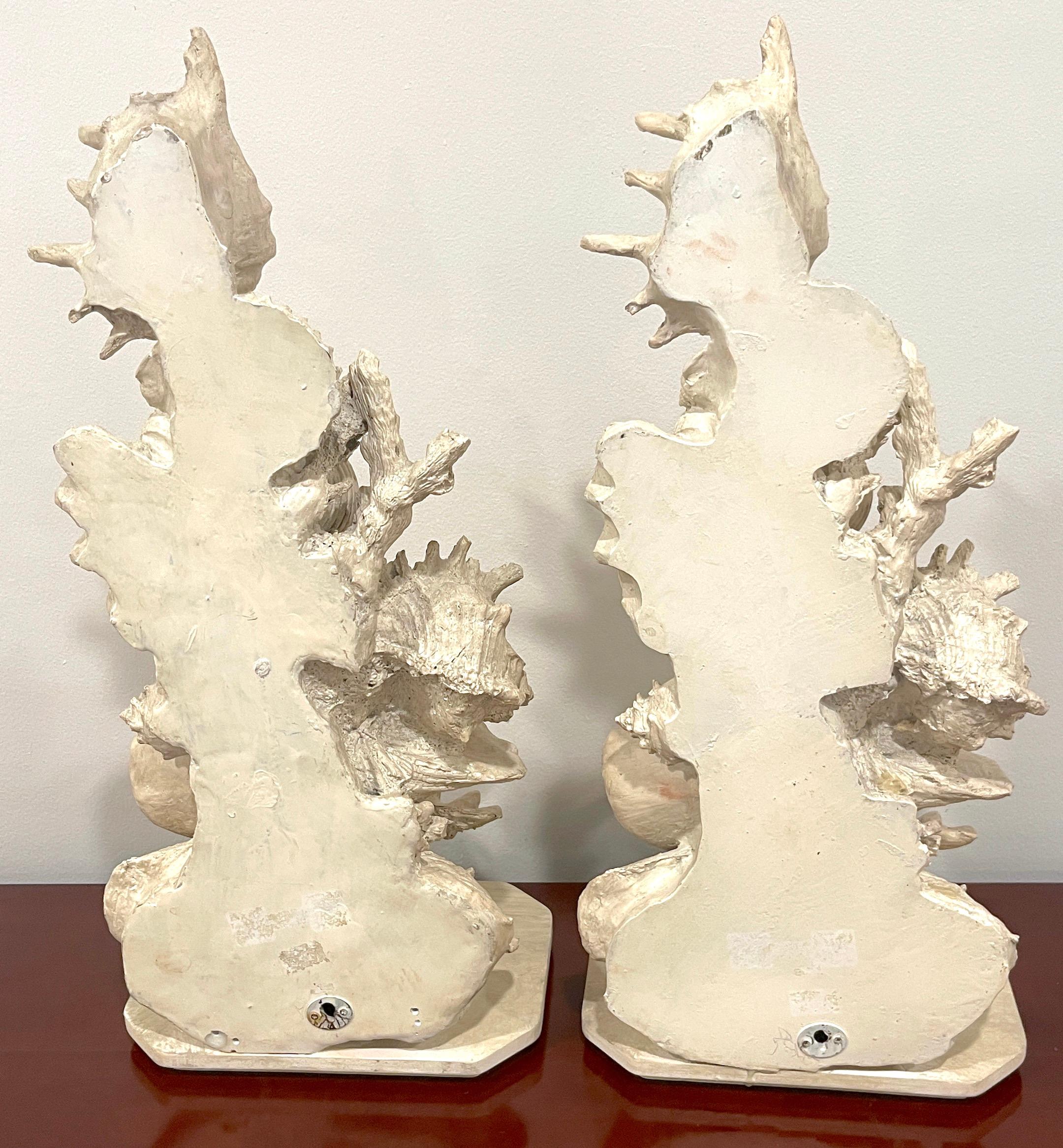 Pair of Tall 'Narragansett' Shell & Coral Motif Wall Brackets  For Sale 6