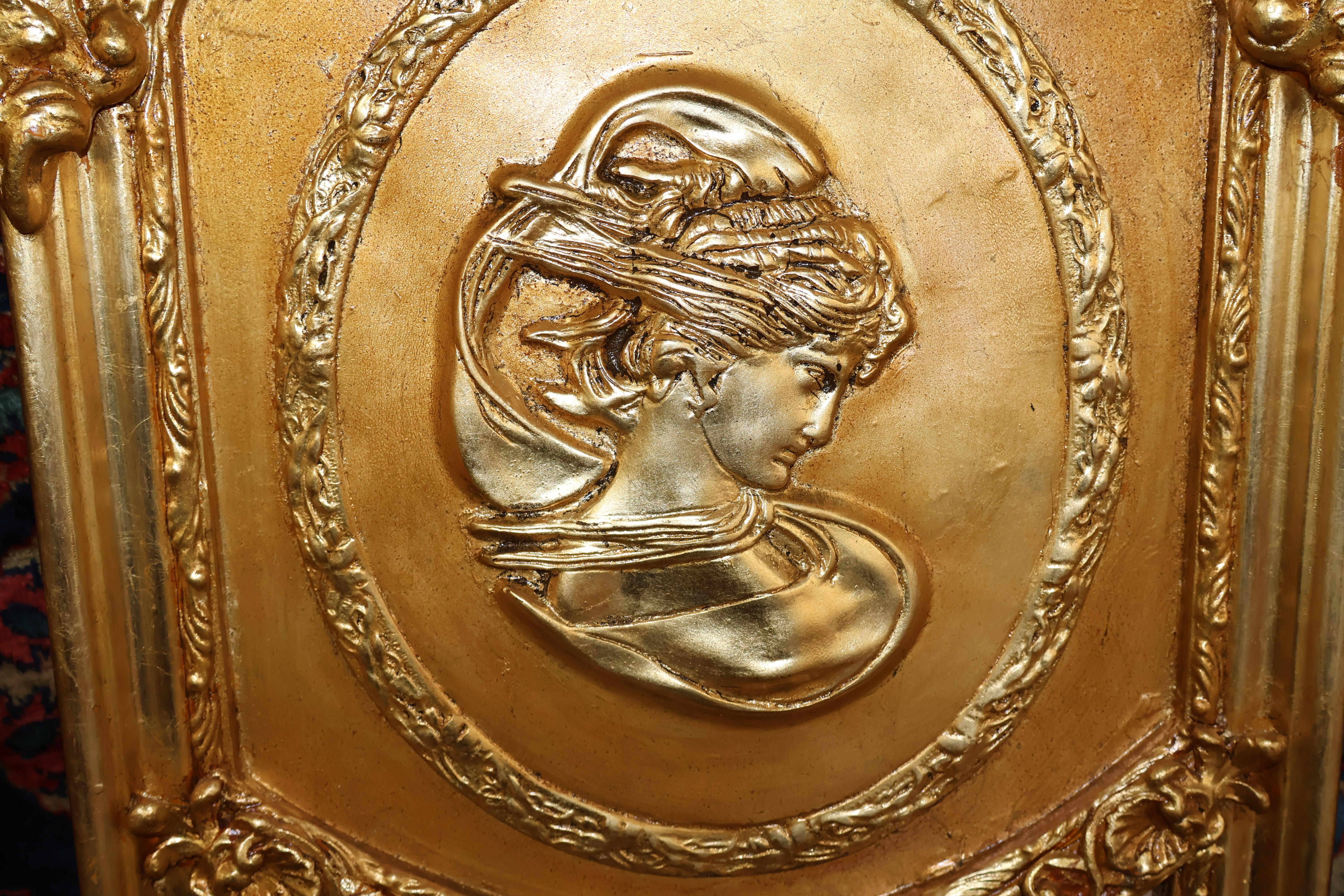 Paire de grands miroirs étroits de style Louis XV français en verre biseauté or 9