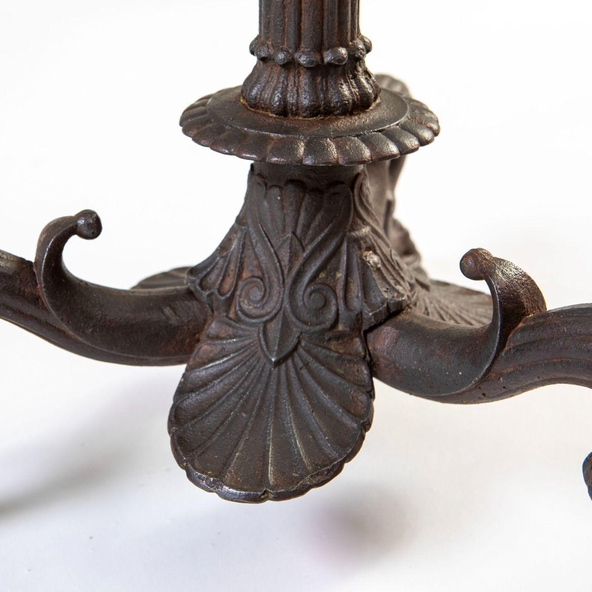 Pair of Tall Neoclassical Wrought Iron Torcheres, Late 1800s, Bindesbøll For Sale 7