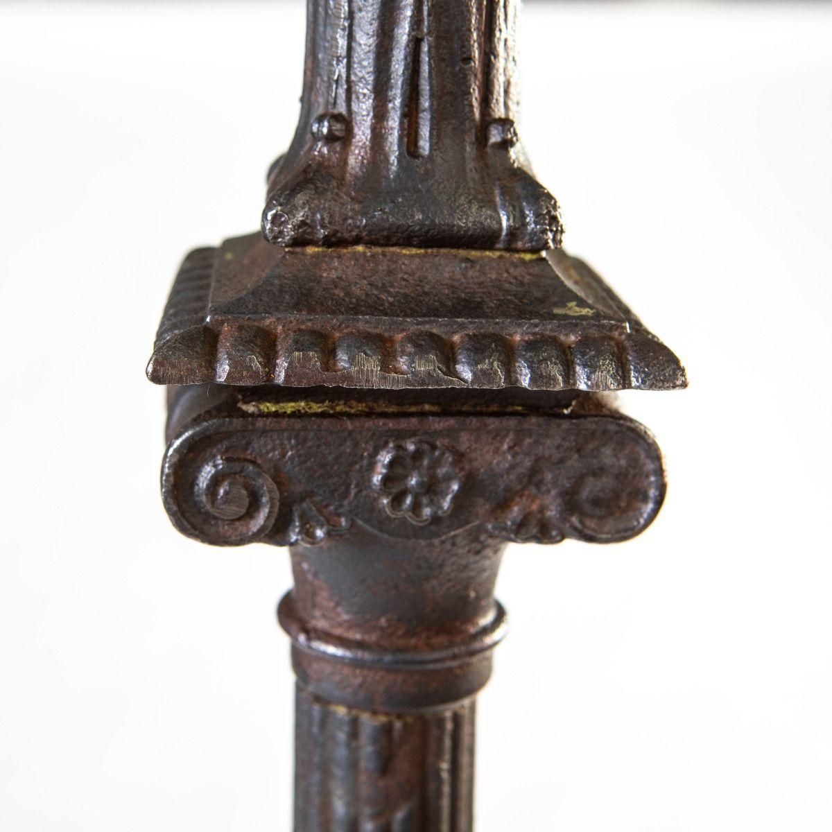 Pair of Tall Neoclassical Wrought Iron Torcheres, Late 1800s, Bindesbøll In Good Condition For Sale In Kastrup, DK