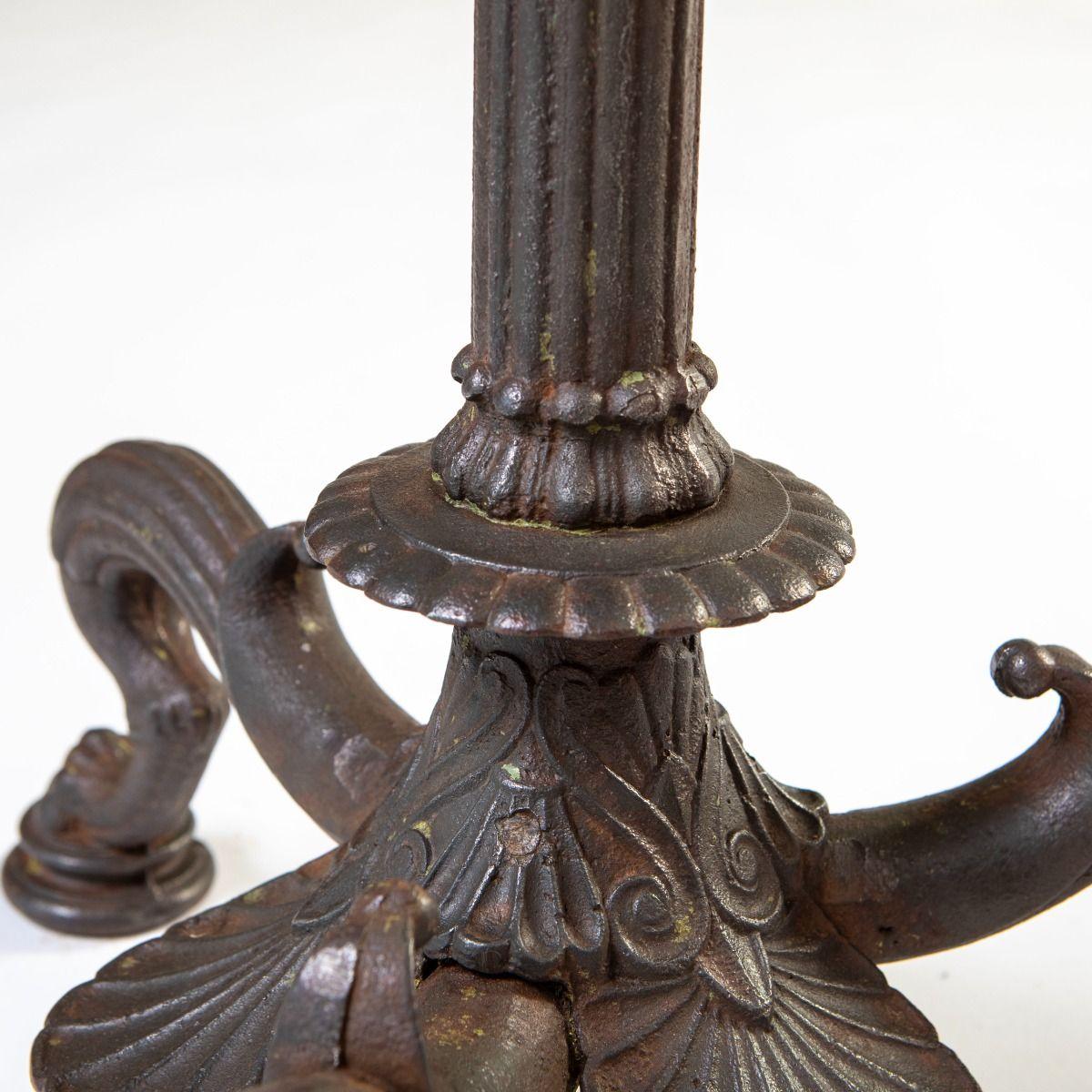 Pair of Tall Neoclassical Wrought Iron Torcheres, Late 1800s, Bindesbøll For Sale 2