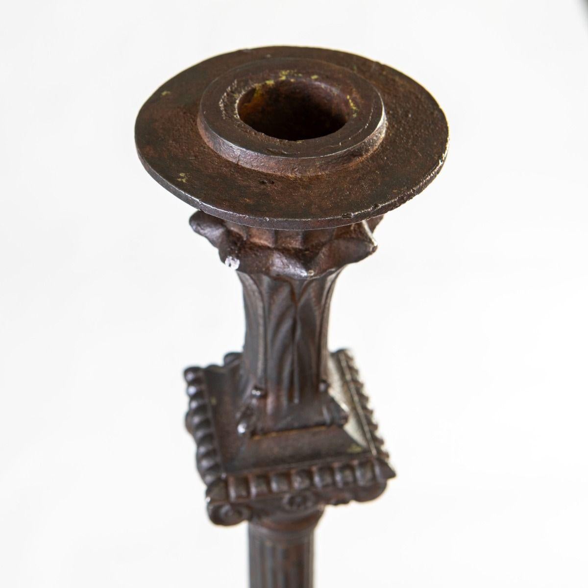 Pair of Tall Neoclassical Wrought Iron Torcheres, Late 1800s, Bindesbøll For Sale 4