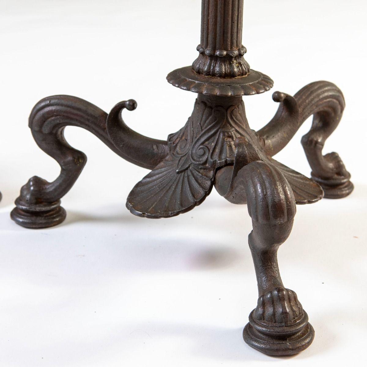Pair of Tall Neoclassical Wrought Iron Torcheres, Late 1800s, Bindesbøll For Sale 5