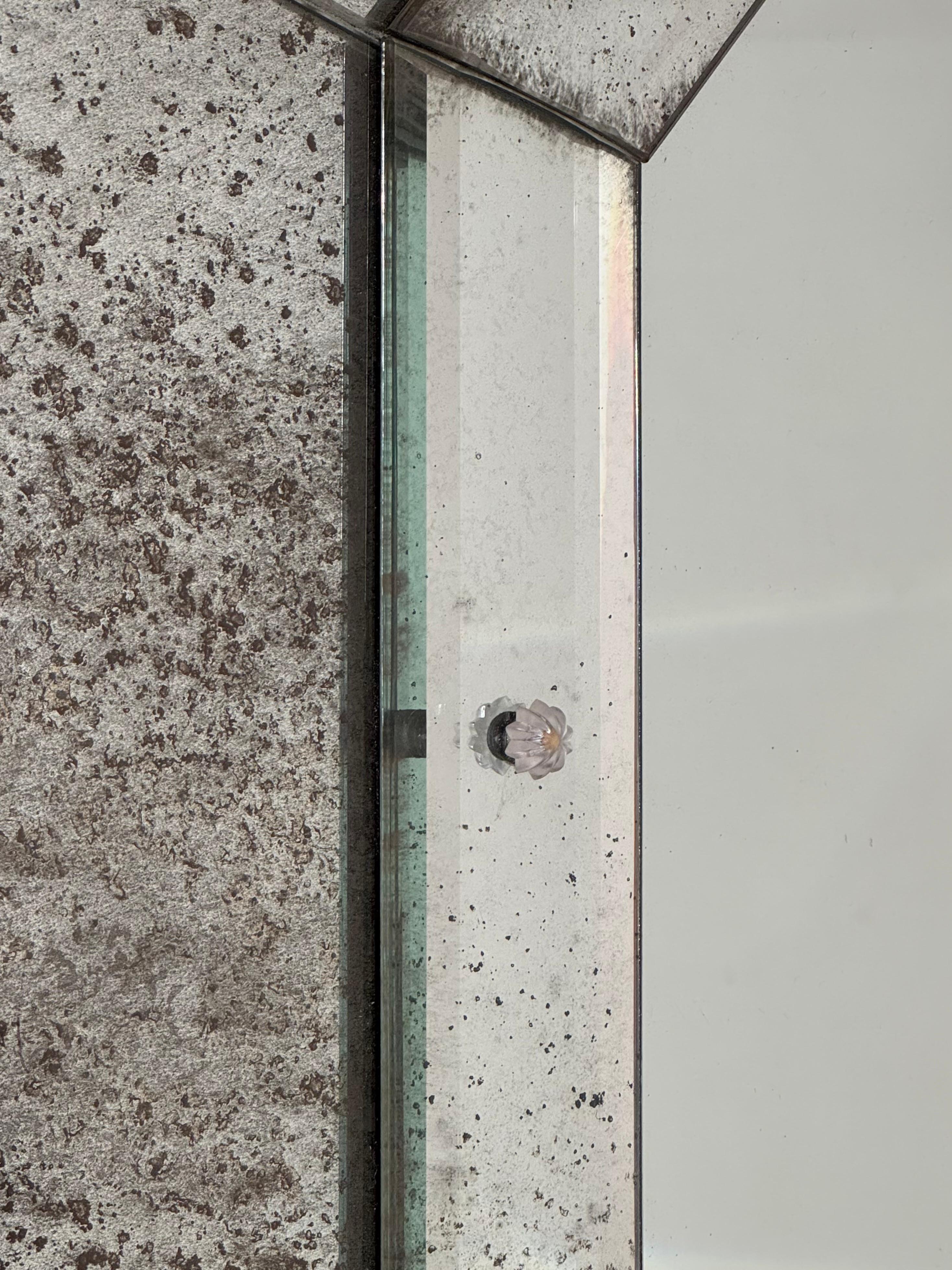 Contemporary Pair of Tall 'Octogone' Beveled Mirrors by Design Frères For Sale