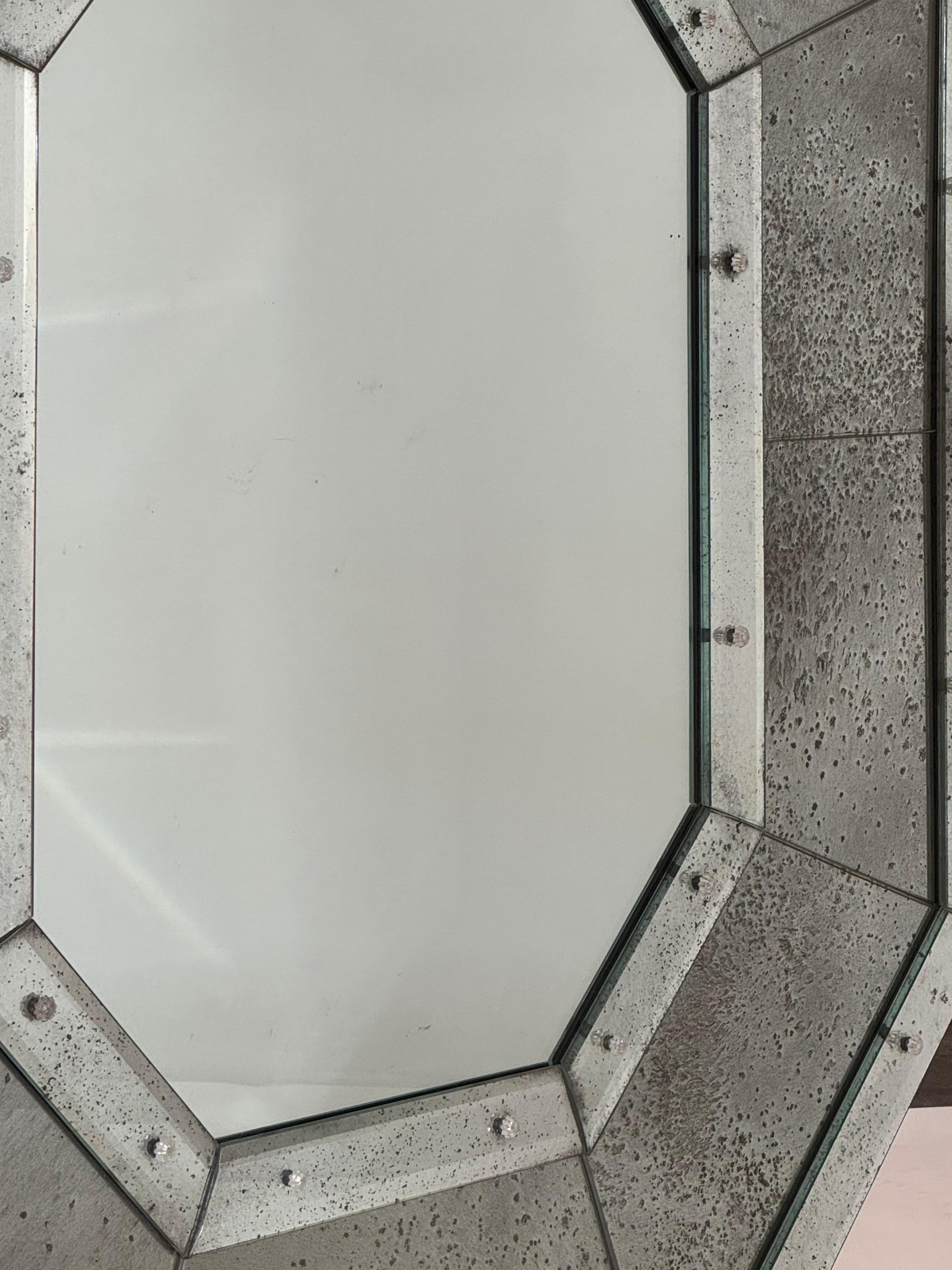Pair of Tall 'Octogone' Beveled Mirrors by Design Frères For Sale 1