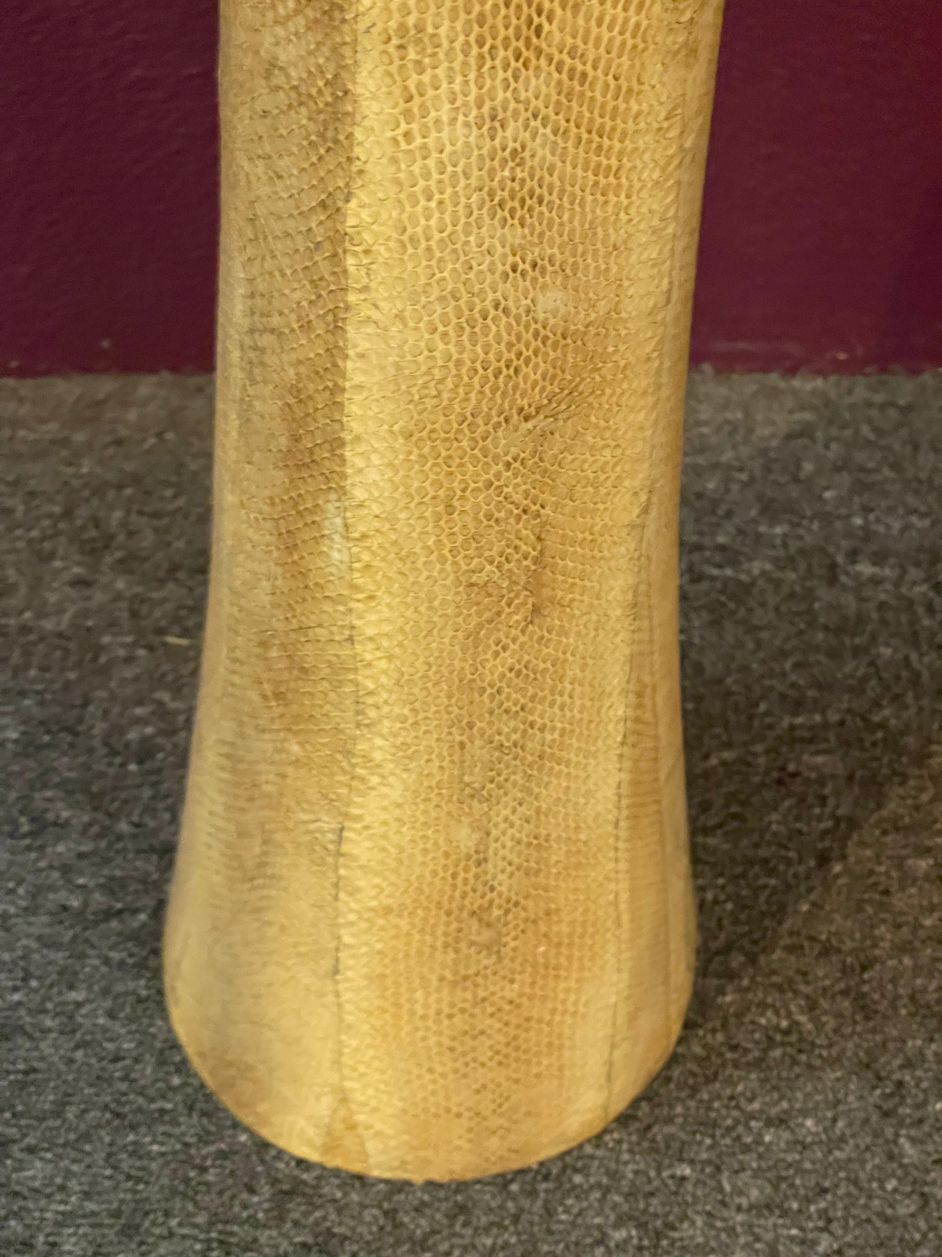 Pair of Tall Organic Snakeskin Clad Floor Vases in the Style of R Y Augousti For Sale 3