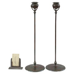 Pair of Tall Original Antique Tiffany Candlesticks, ca. 1905