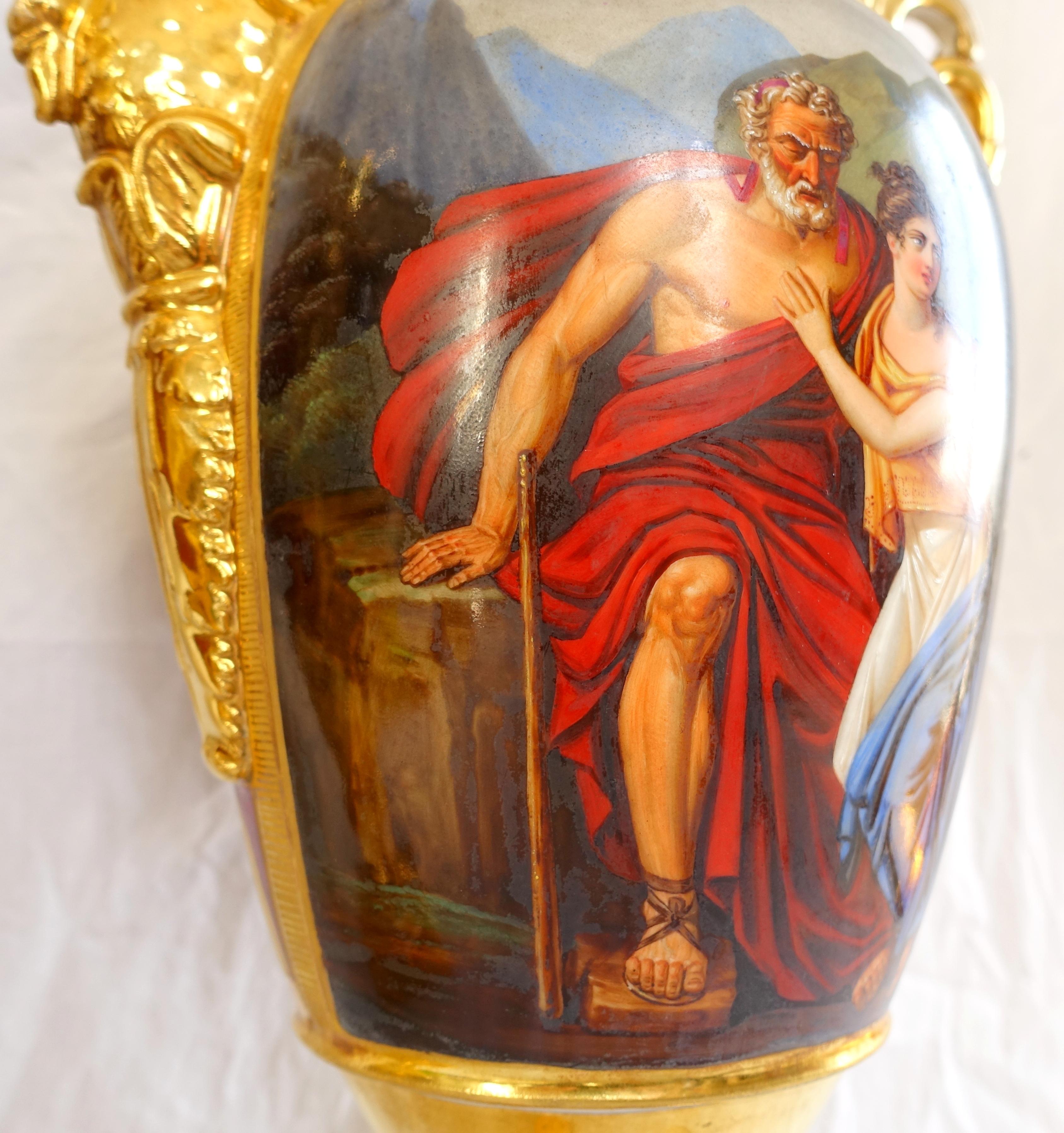Empire Paris porcelain tall vases in the taste of Darte circa 1810 - 16