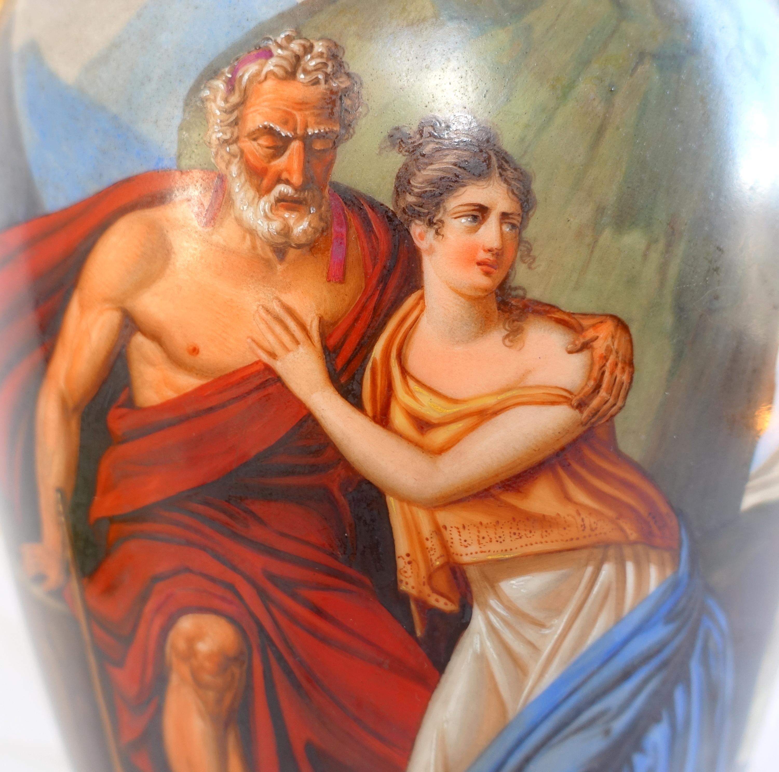 Empire Paris porcelain tall vases in the taste of Darte circa 1810 - 16