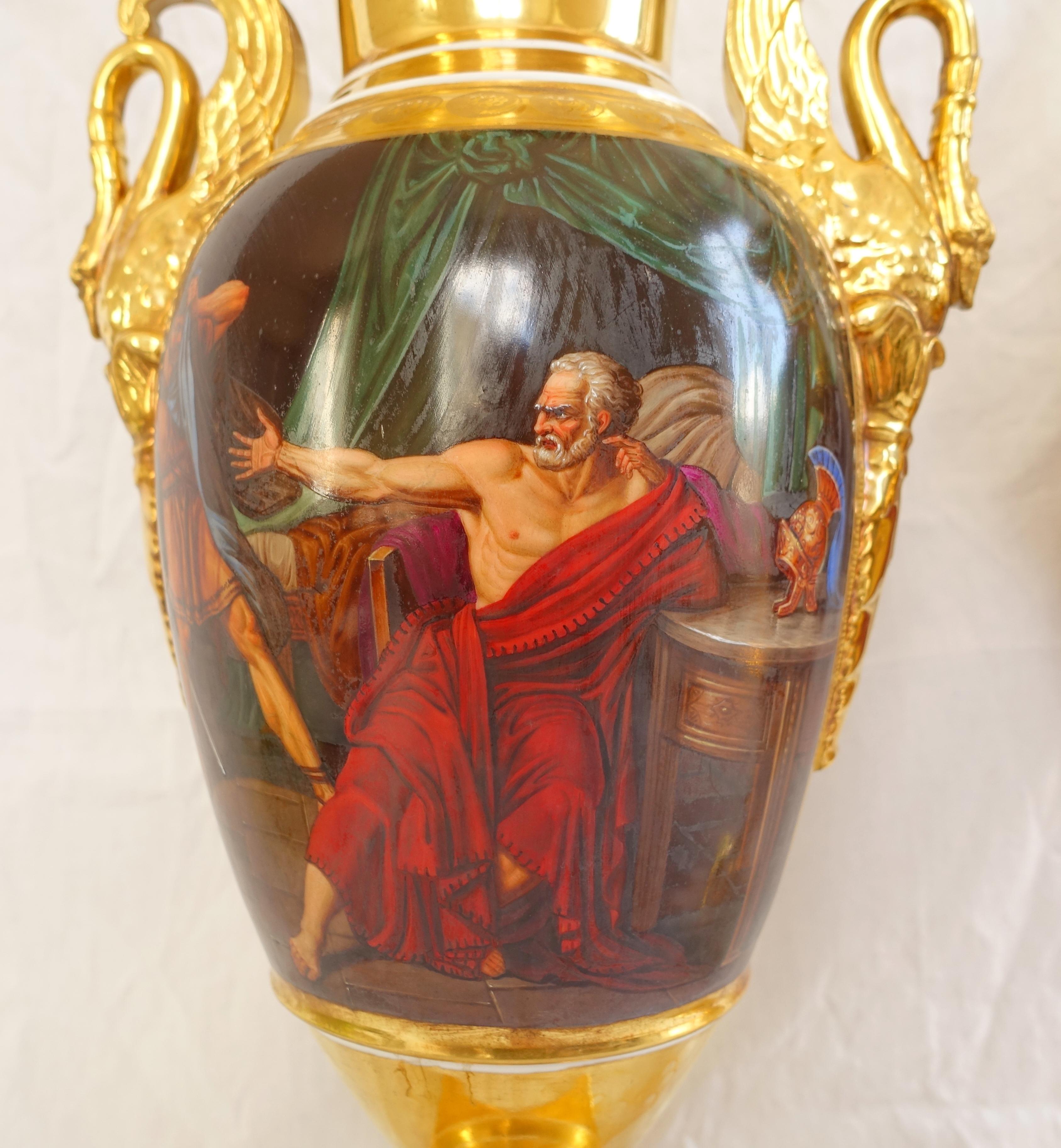 Empire Paris porcelain tall vases in the taste of Darte circa 1810 - 16