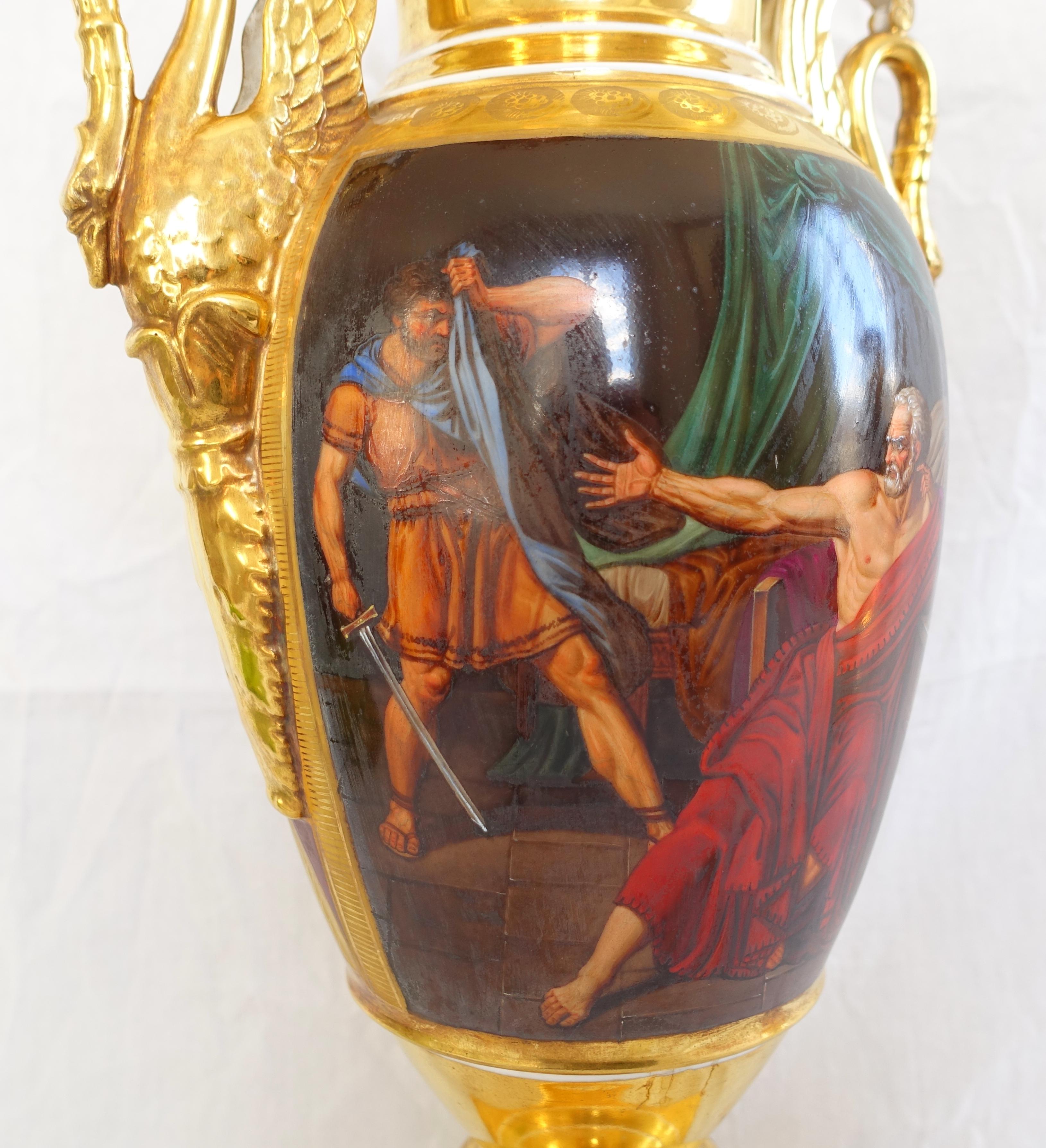 Empire Paris porcelain tall vases in the taste of Darte circa 1810 - 16