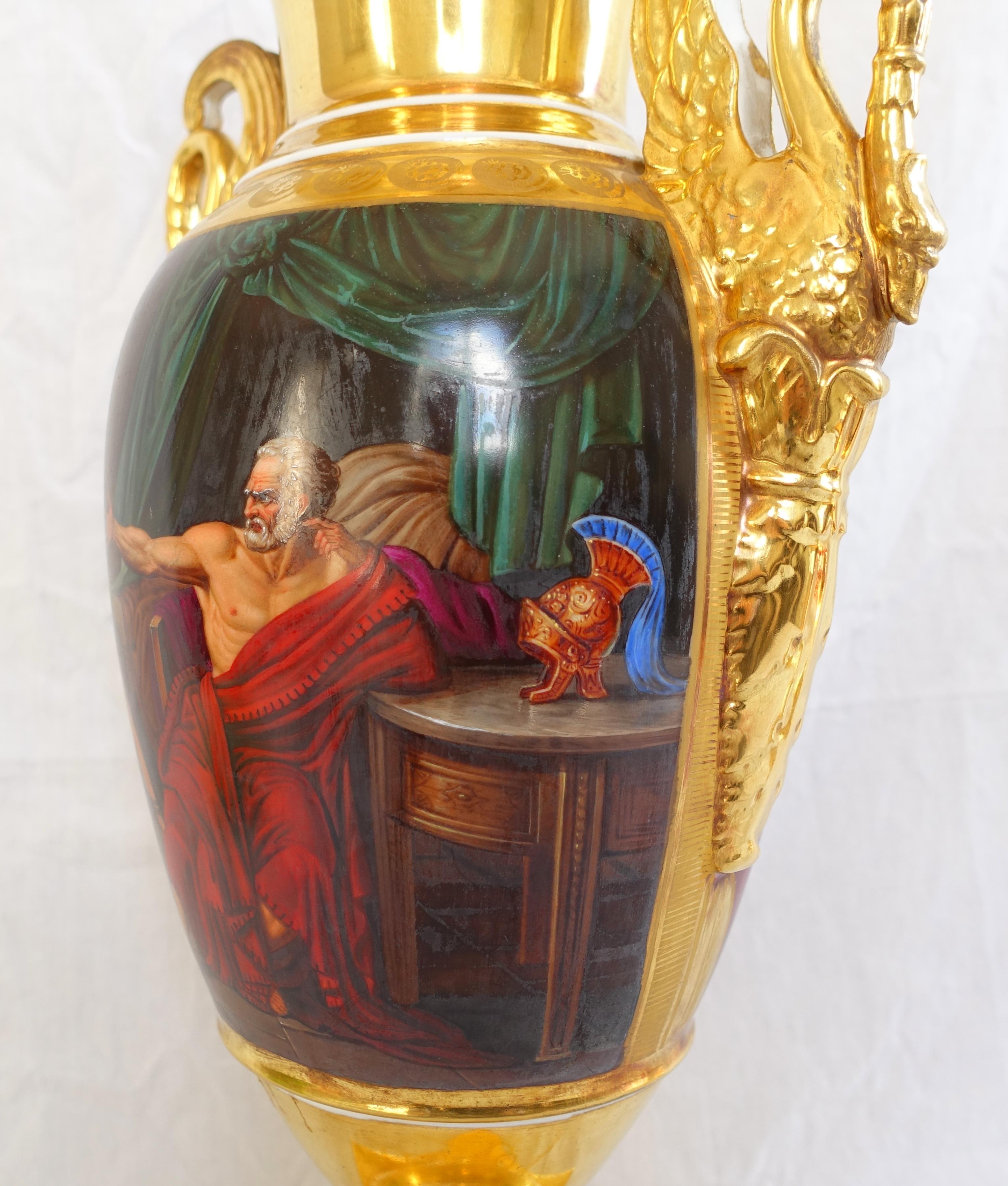 Empire Paris porcelain tall vases in the taste of Darte circa 1810 - 16