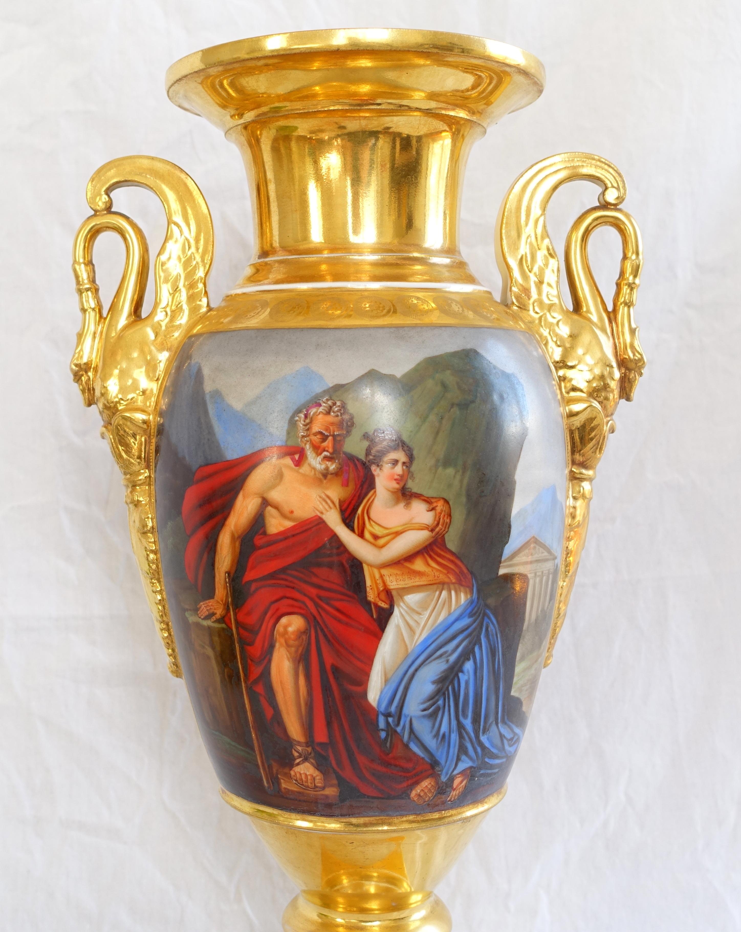 Empire Paris porcelain tall vases in the taste of Darte circa 1810 - 16