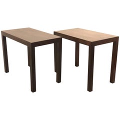 Pair of Tall Parsons Style Dunbar Rectangle Tables Designed by Edward Wormley