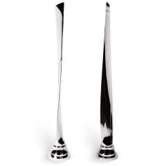 Pair of Tall, Polished Airplane Propeller Blade Sculptures