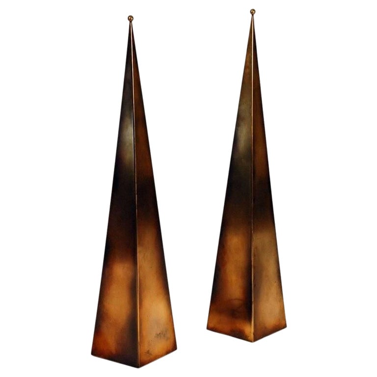 Pair of Tall 'Pyramide' Console or Floor Lamps by Design Frères