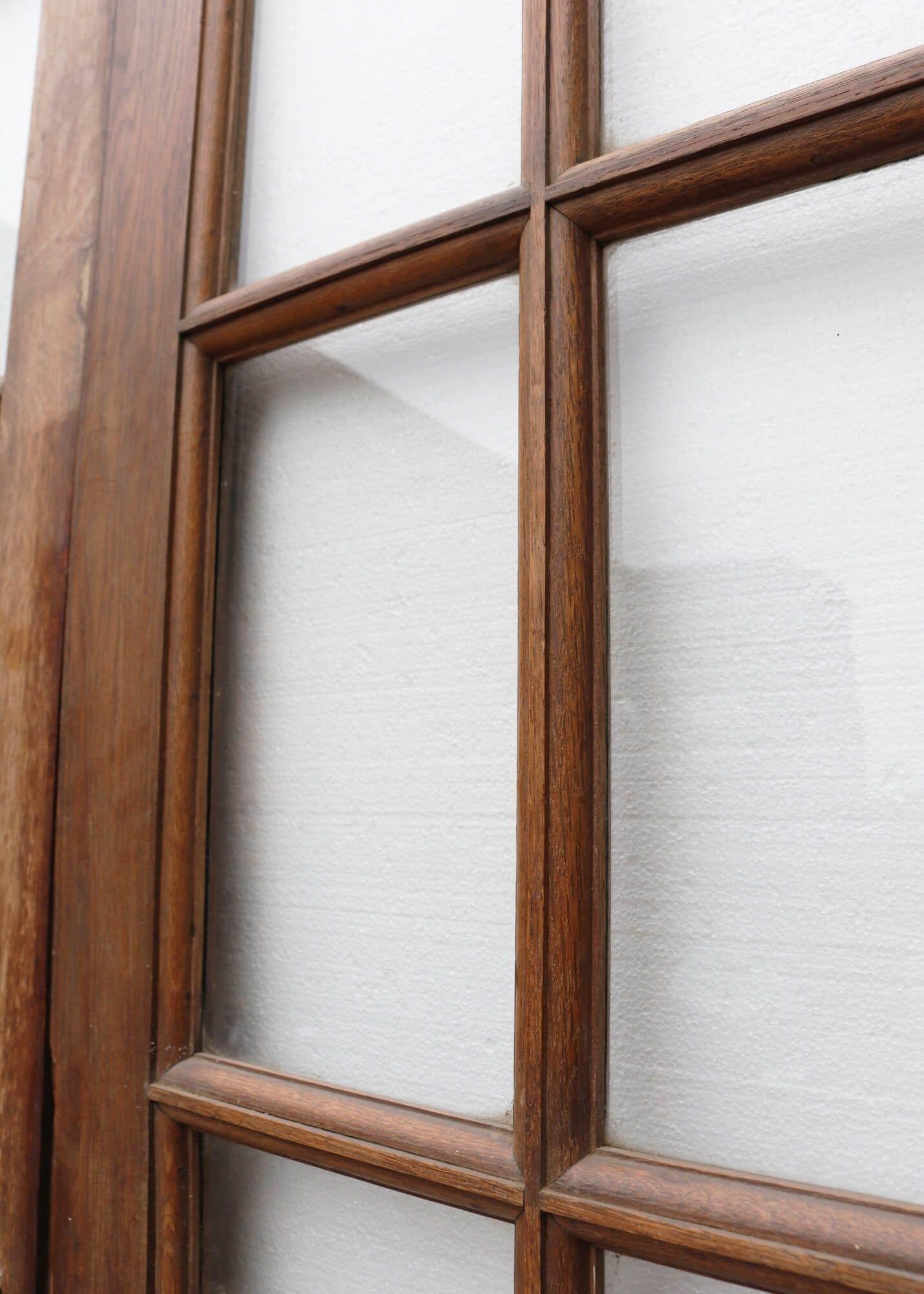Edwardian Pair of Tall Reclaimed Glazed Oak Double Doors For Sale