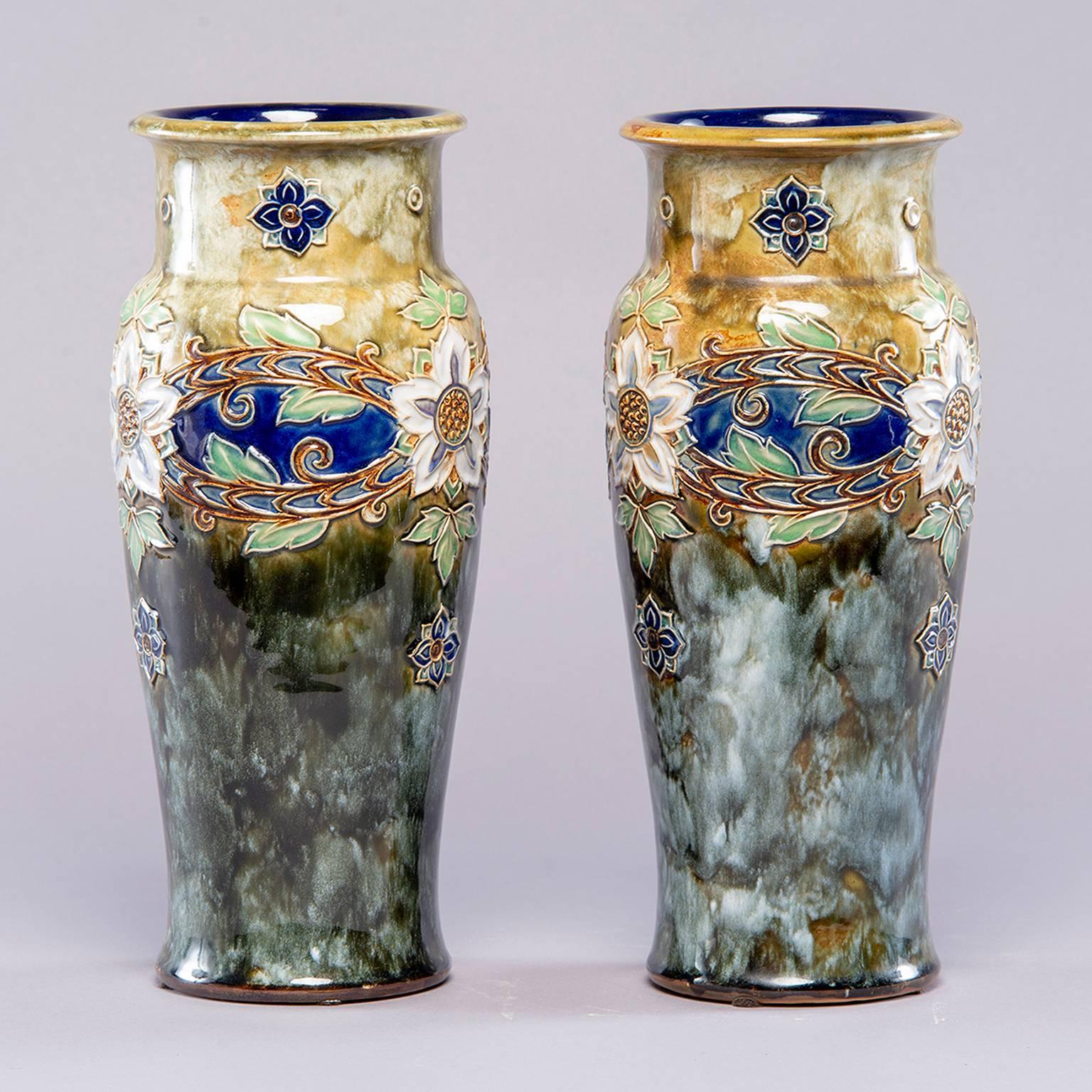 royal doulton art nouveau vases