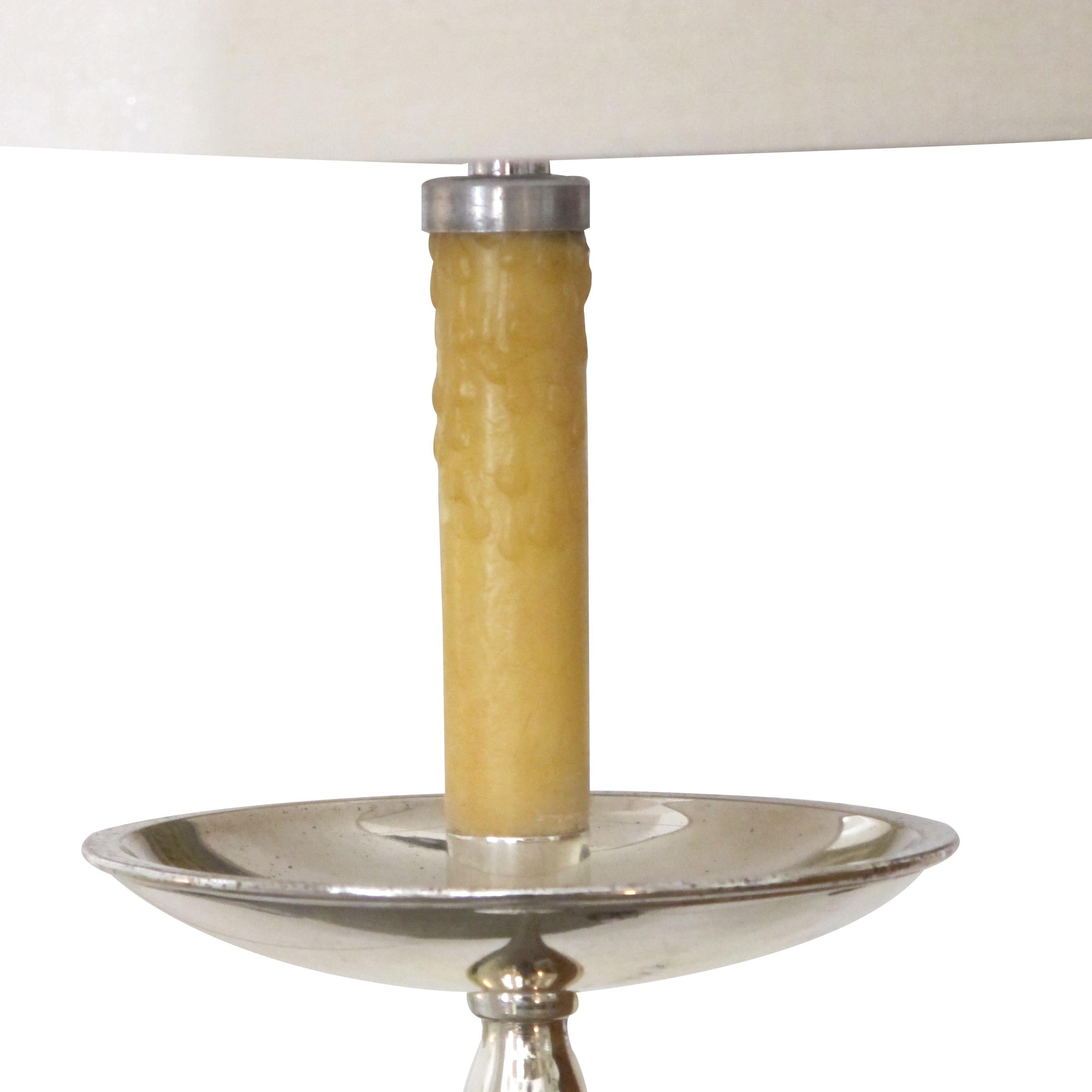 Mid-Century moderno Coppia di lampade da terra alte in argento nichelato, circa 1960, francese in vendita