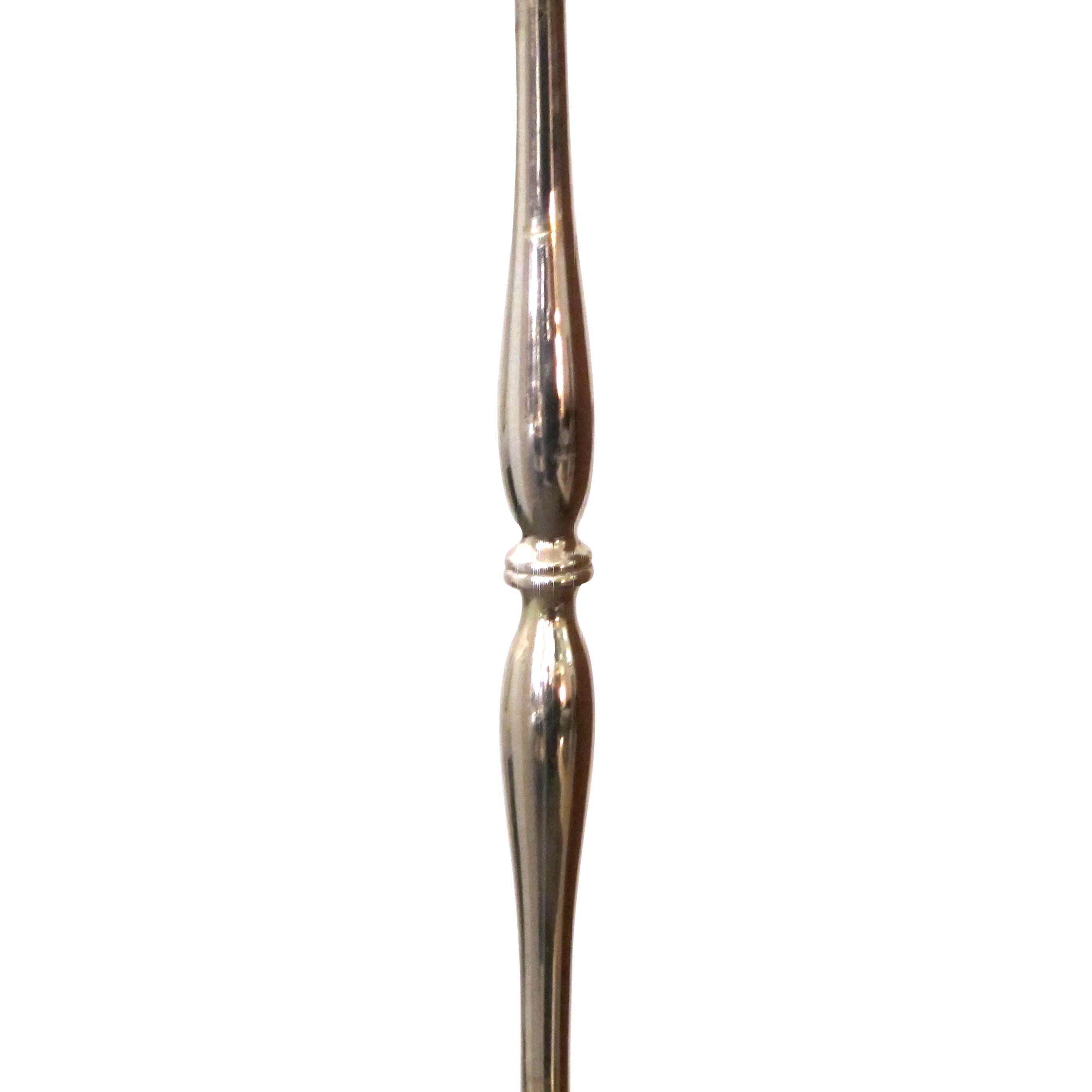 Francese Coppia di lampade da terra alte in argento nichelato, circa 1960, francese in vendita