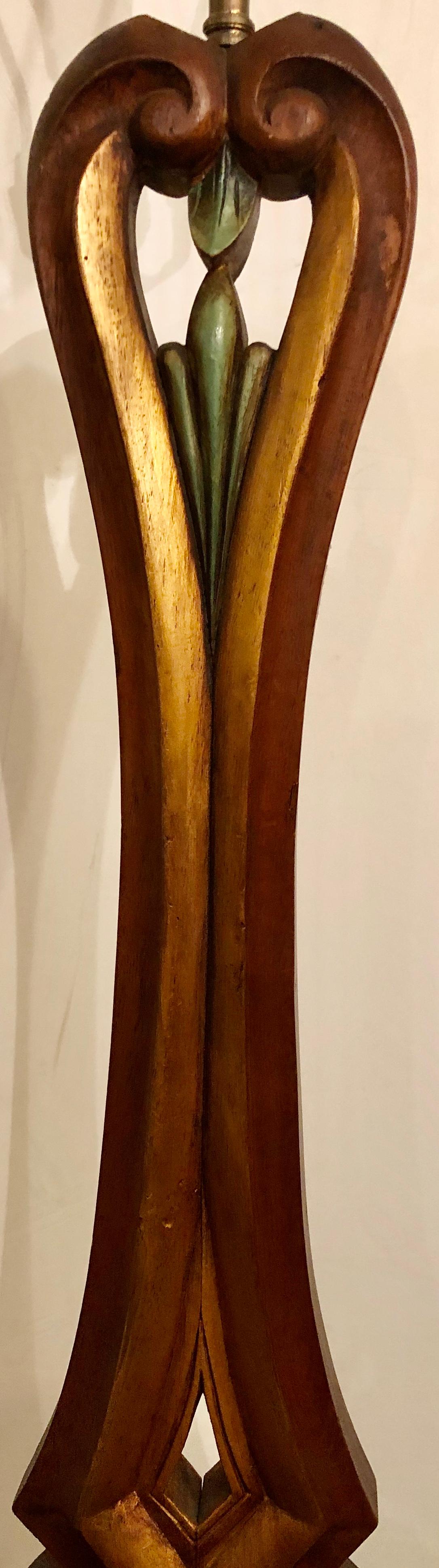 Mid-20th Century Pair of Tall Standing Venetian Style Floor Lamps