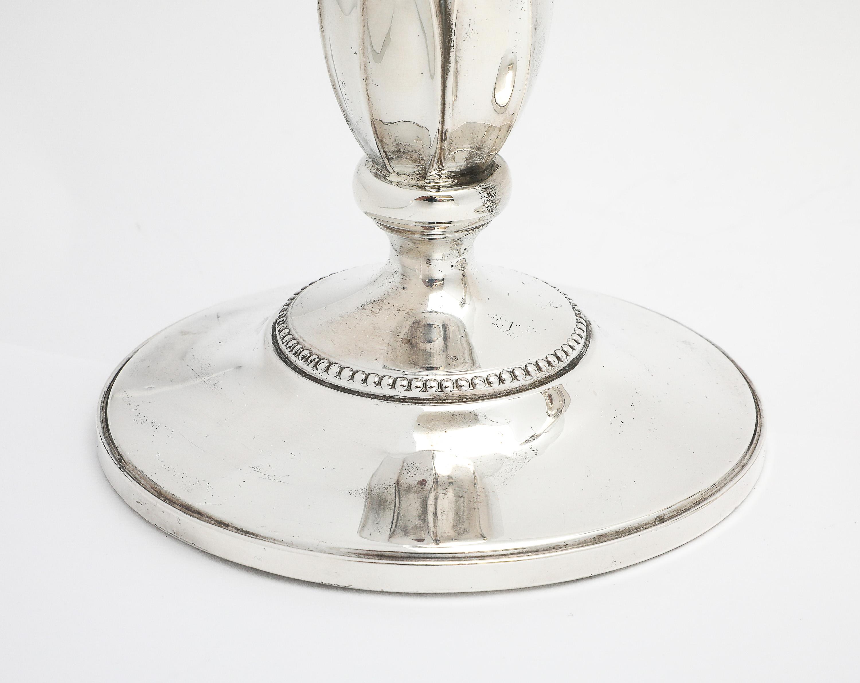 Pair of Tall Sterling Silver Art Nouveau-Style Flower-Form Candlesticks in vendita 9