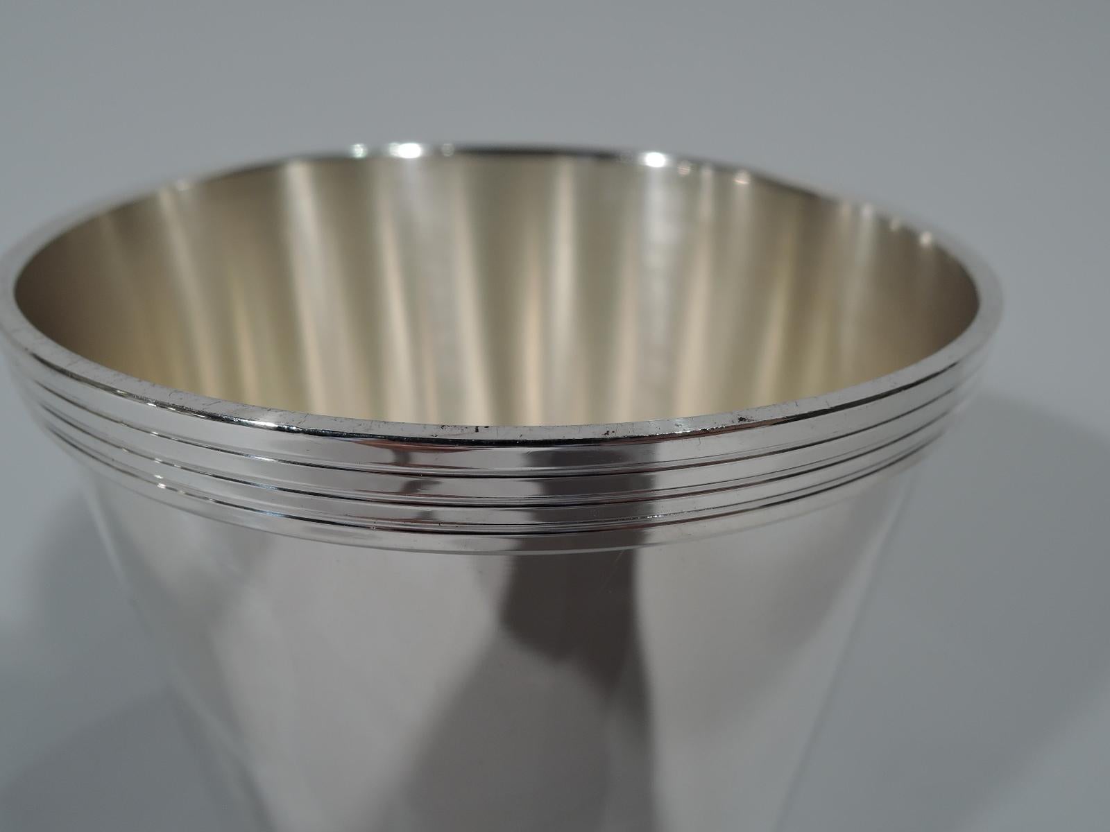 Modern Pair of Tall Sterling Silver Mint Julep Cups by Fisher