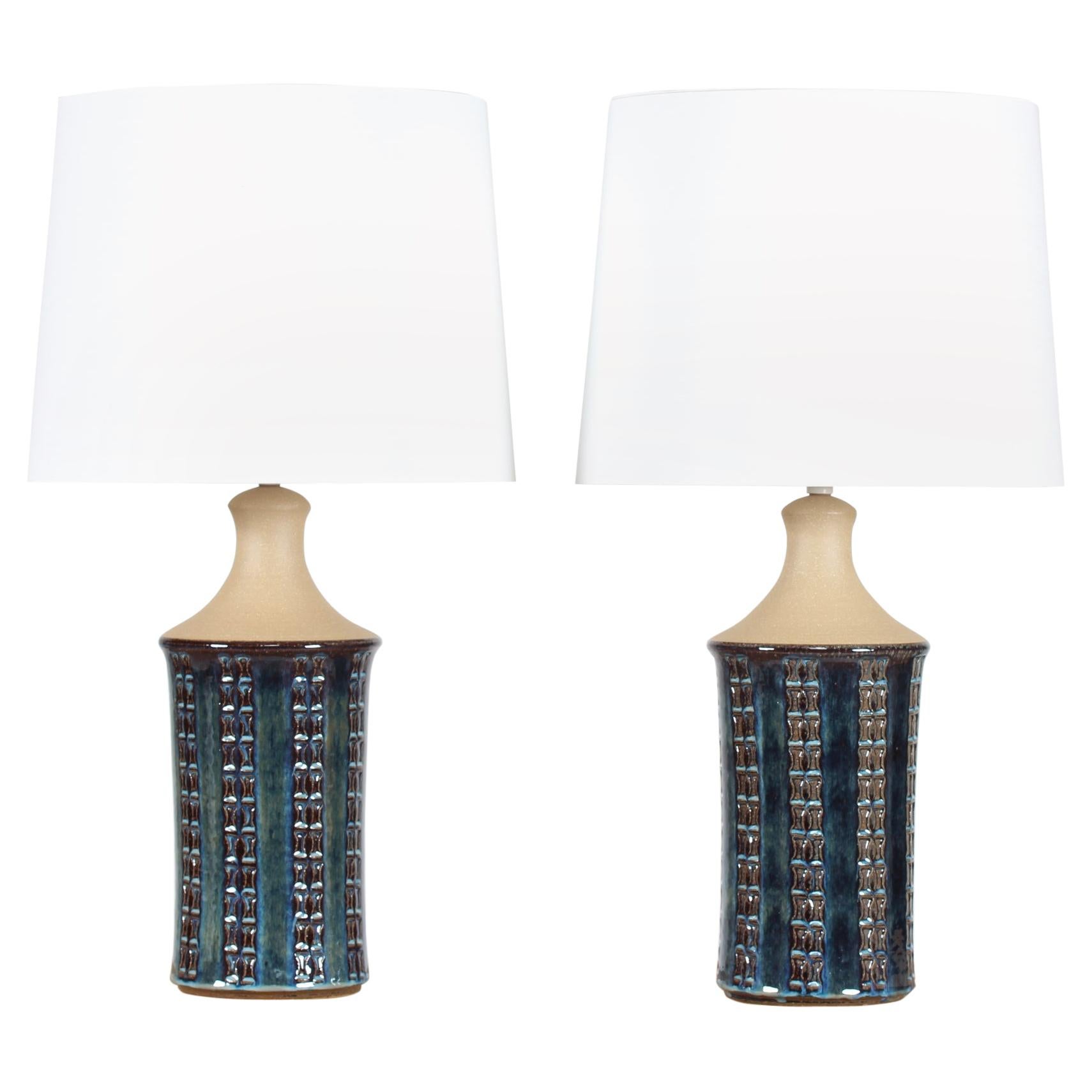 Pair of Tall Stoneware Table Lamps by Maria Philippi for Søholm, Denmark 1960´s