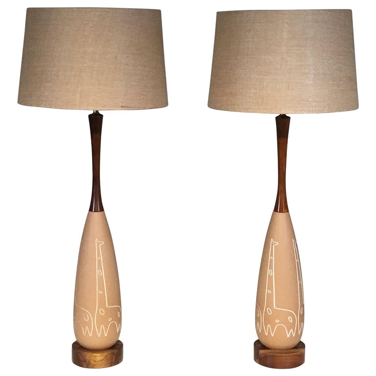 Pair of Tall Table Lamps by Raymor For Sale at 1stdibs
