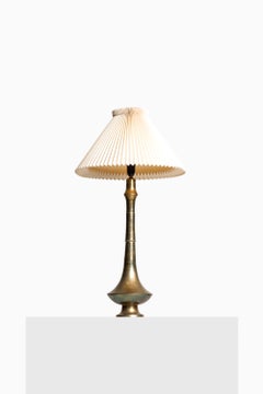 Pair of Tall Table Lamps in Brass Produced in Denmark